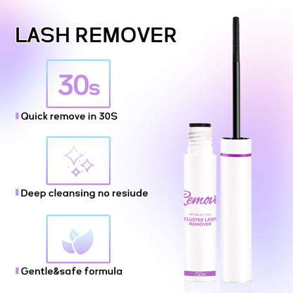 GAQQI Lash Cluster Glue, Lash Bond and Seal Waterproof, Bond & Seal Lash Glue for Eyelash Cluster, Lash Glue Black Long-Lasting 72H, Latex-Free（5ml+5ml）