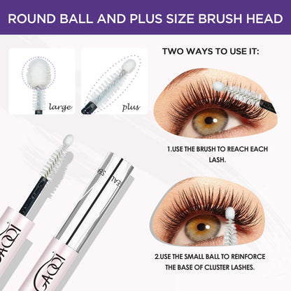 GAQQI Lash Cluster Glue, Lash Bond and Seal Waterproof, Bond & Seal Lash Glue for Eyelash Cluster, Lash Glue Black Long-Lasting 72H, Latex-Free（5ml+5ml）