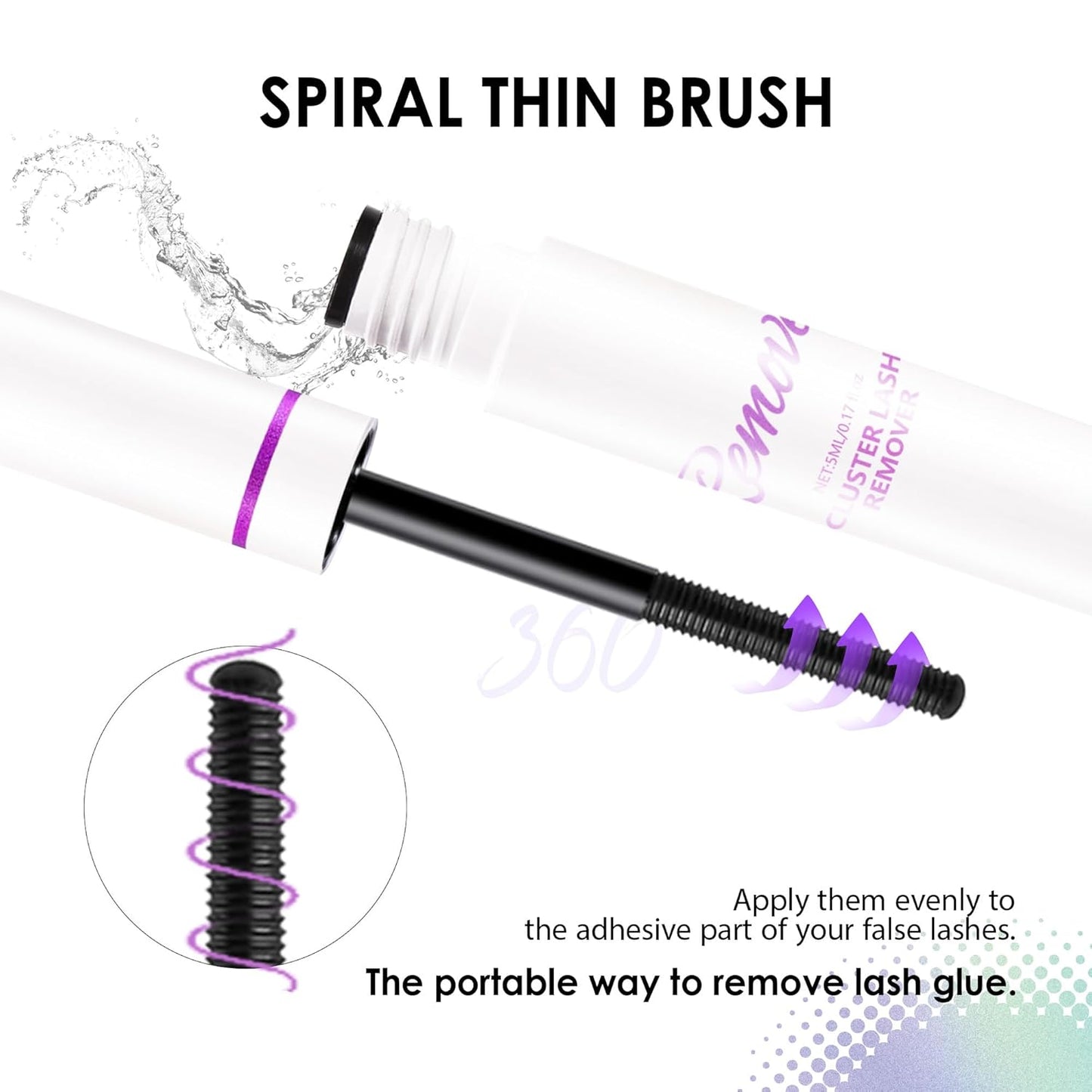 GAQQI Lash Cluster Glue, Lash Bond and Seal Waterproof, Bond & Seal Lash Glue for Eyelash Cluster, Lash Glue Black Long-Lasting 72H, Latex-Free（5ml+5ml）