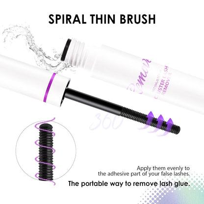 GAQQI Lash Cluster Glue, Lash Bond and Seal Waterproof, Bond & Seal Lash Glue for Eyelash Cluster, Lash Glue Black Long-Lasting 72H, Latex-Free（5ml+5ml）