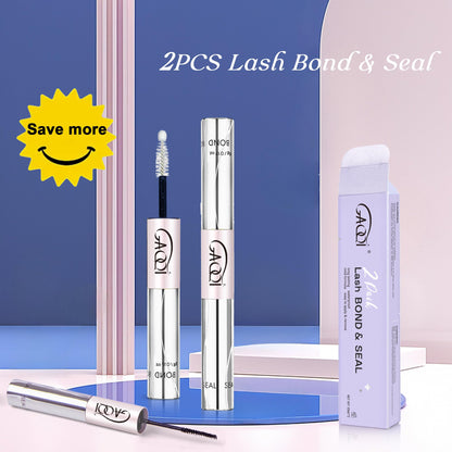 GAQQI Lash Cluster Glue, Lash Bond and Seal Waterproof, Bond & Seal Lash Glue for Eyelash Cluster, Lash Glue Black Long-Lasting 72H, Latex-Free（5ml+5ml）