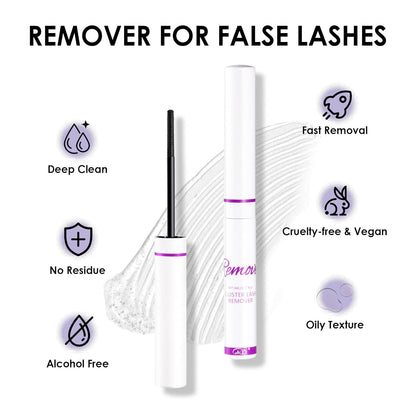 GAQQI Lash Cluster Glue, Lash Bond and Seal Waterproof, Bond & Seal Lash Glue for Eyelash Cluster, Lash Glue Black Long-Lasting 72H, Latex-Free（5ml+5ml）